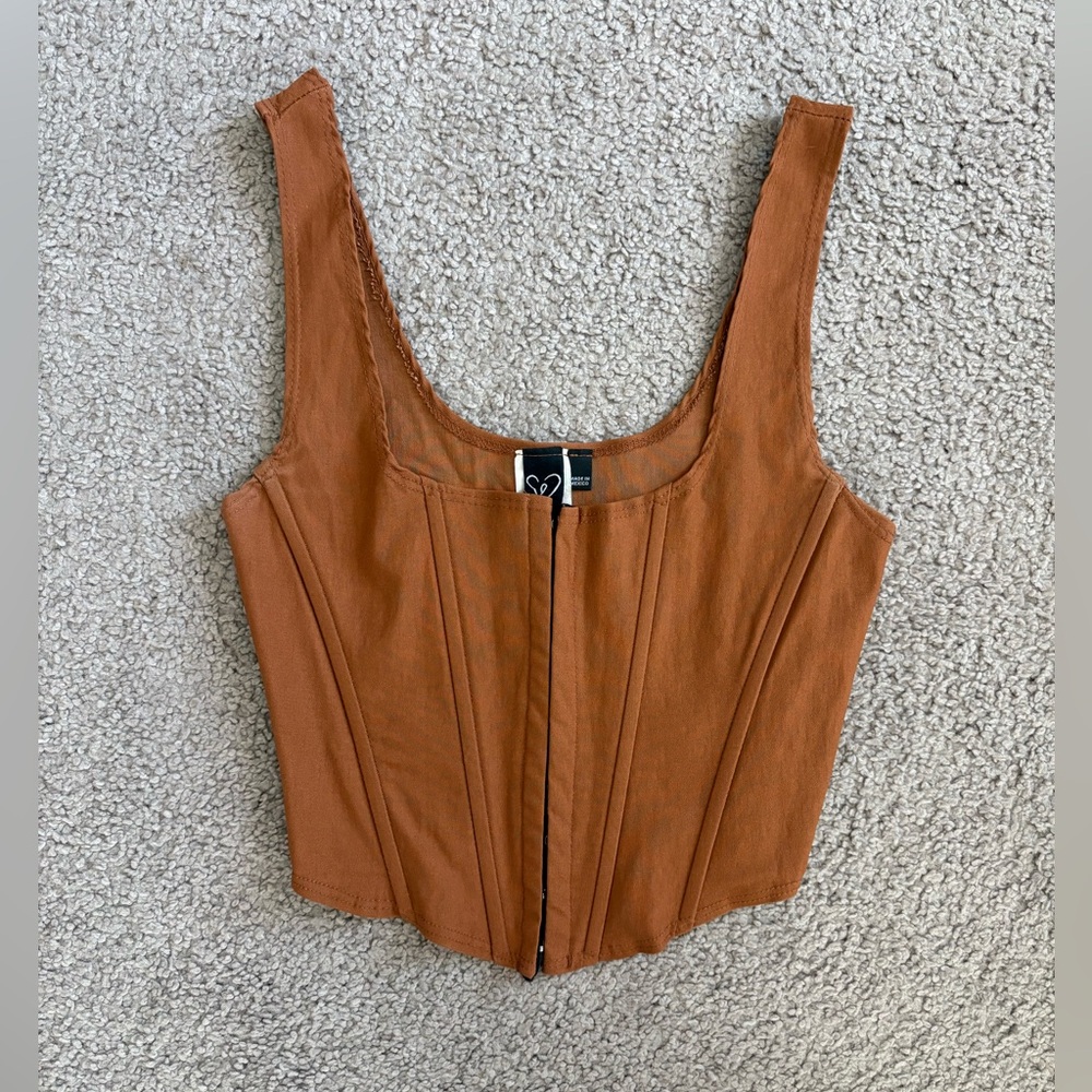 Windsor Rust Corset Crop Top